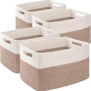 Special 4 Pack Storage Baskets for Organizing, Woven Baskets for Shelves, Perfect for Toys, Books, Towels, and Clothes