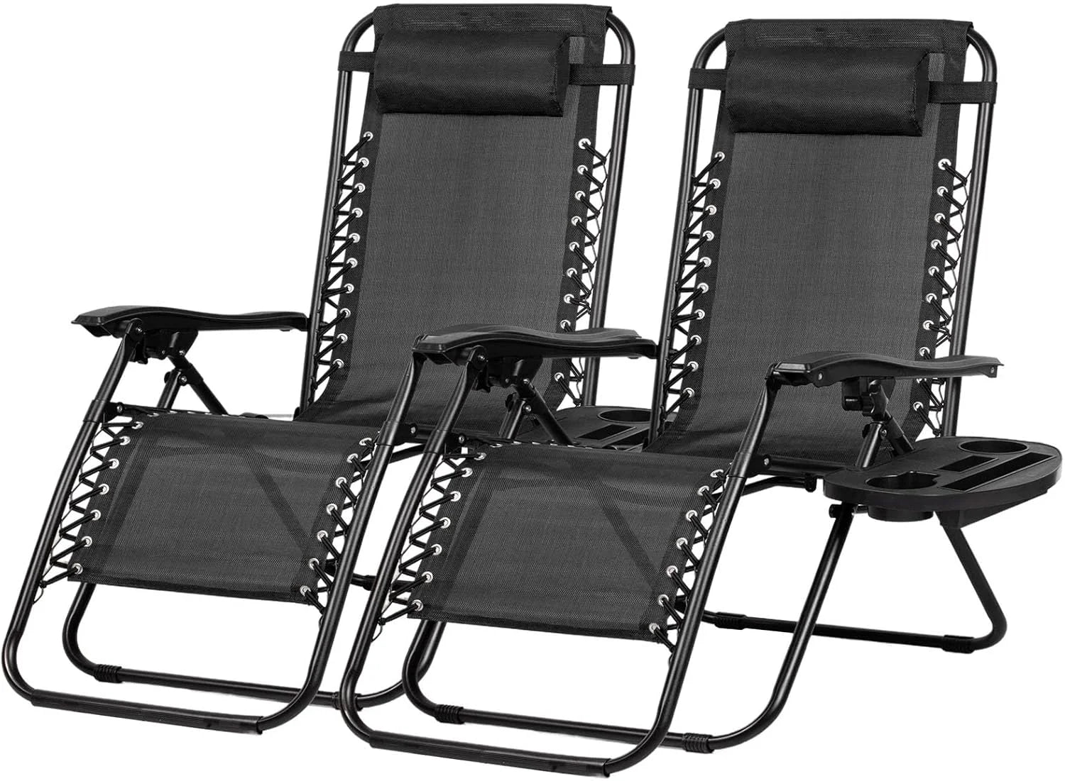 Special Set of 2 Relaxing Recliners Patio Chairs Adjustable Steel Mesh Zero Gravity Lounge Chair Beach Chairs - Image 10
