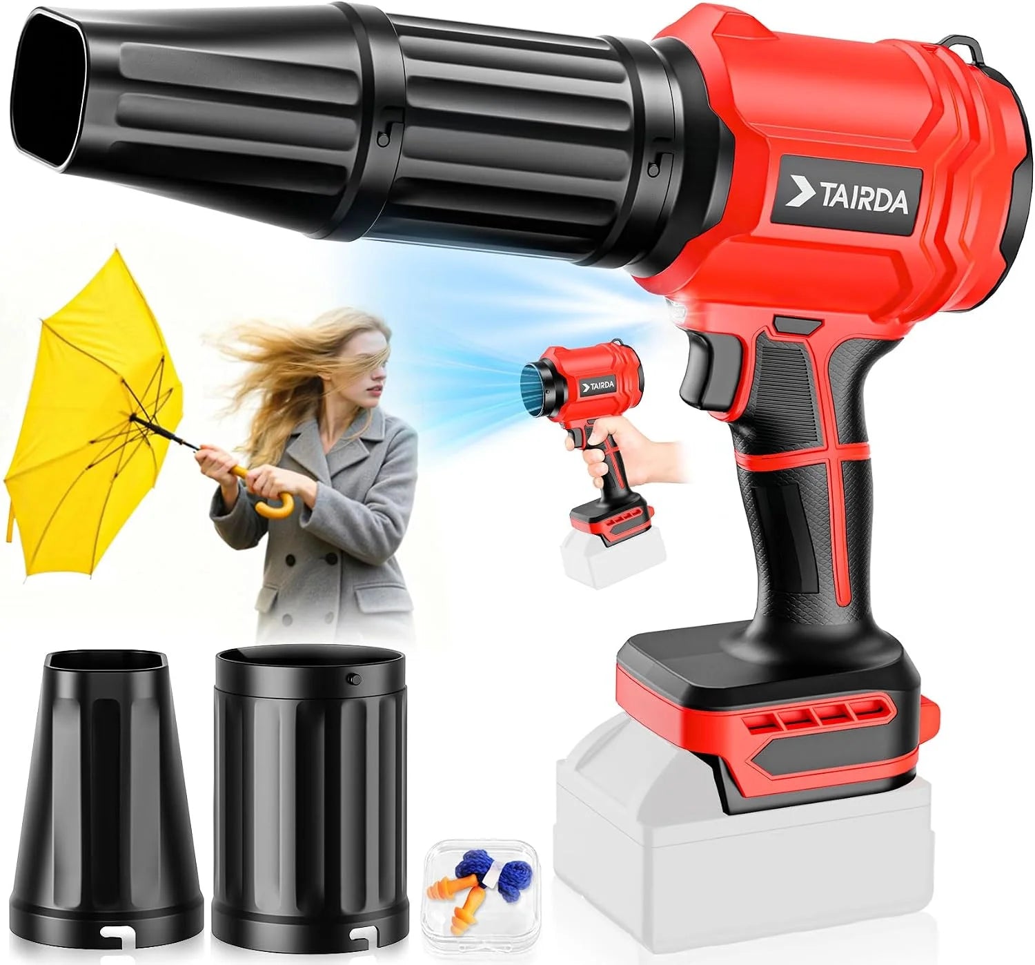 Special Cordless Leaf Blower Compatible for Dewalt 20V Battery(NO Battery), Mini Turbo Jet Blower with 2 Nozzles – For Yard Cleanup