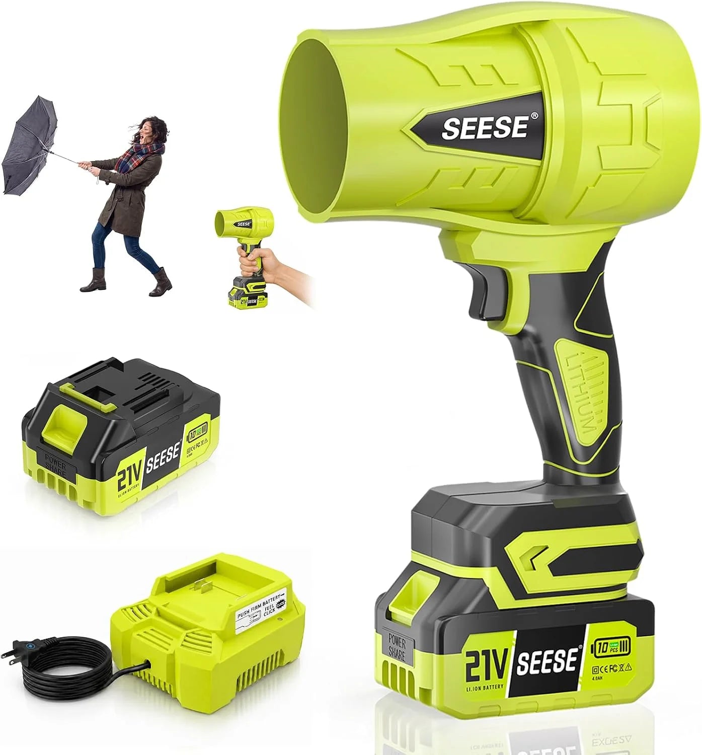 Special Cordless Leaf Blower: 150 MPH 600 CFM Turbo Jet, Lightweight 1.45 lb Battery Powered Handheld Blower for Yard Leaves