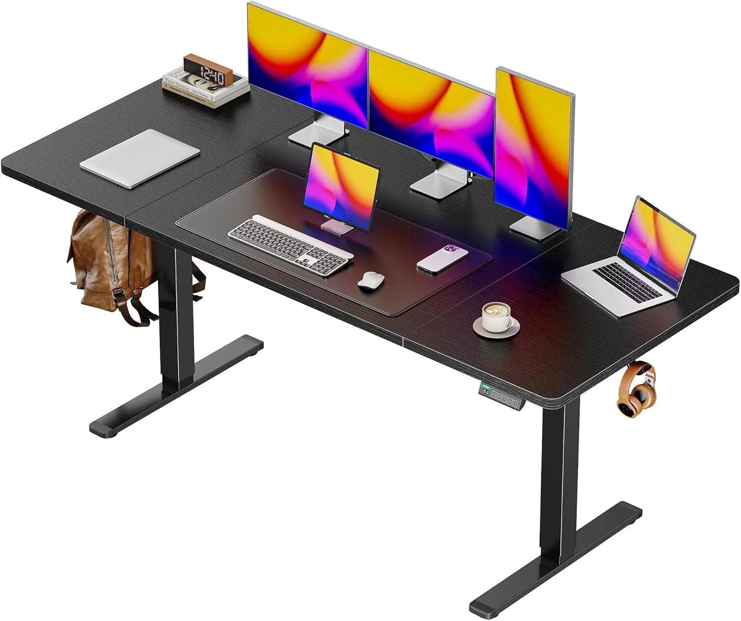 Special 55 x 28 Large Electric Standing Desk, Height Adjustable Computer Desk, 27.6 Deep Desktop - Image 14