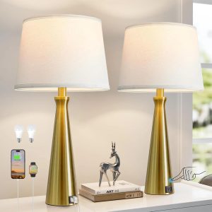 Special Modern Table Lamps Set of 2, Dimmable, Bulb Included