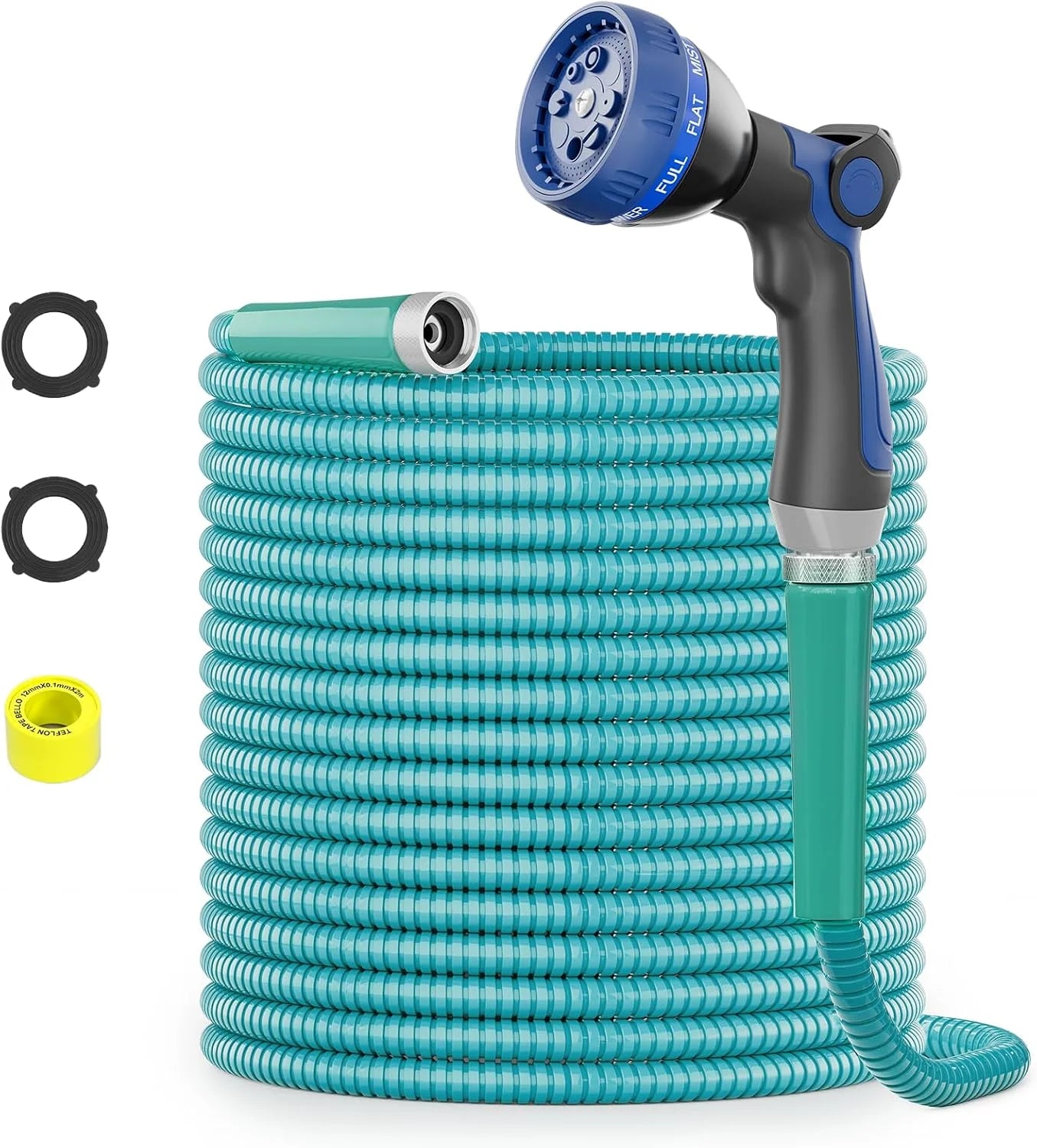 Special 100ft 304 Stainless Steel Garden Hose Metal, Heavy Duty Water Pipe with Nozzles for Yard - Image 7