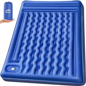 Special Double Sleeping Pad Camping, Self Inflating 6″ Extra-Thick 2 Person Pillow Built-in Foot Pump Waterproof