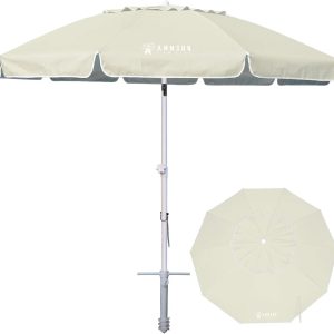 Special AMMSUN 8 Feet Large Beach Umbrella with Sand Anchor Heavy Duty High Wind