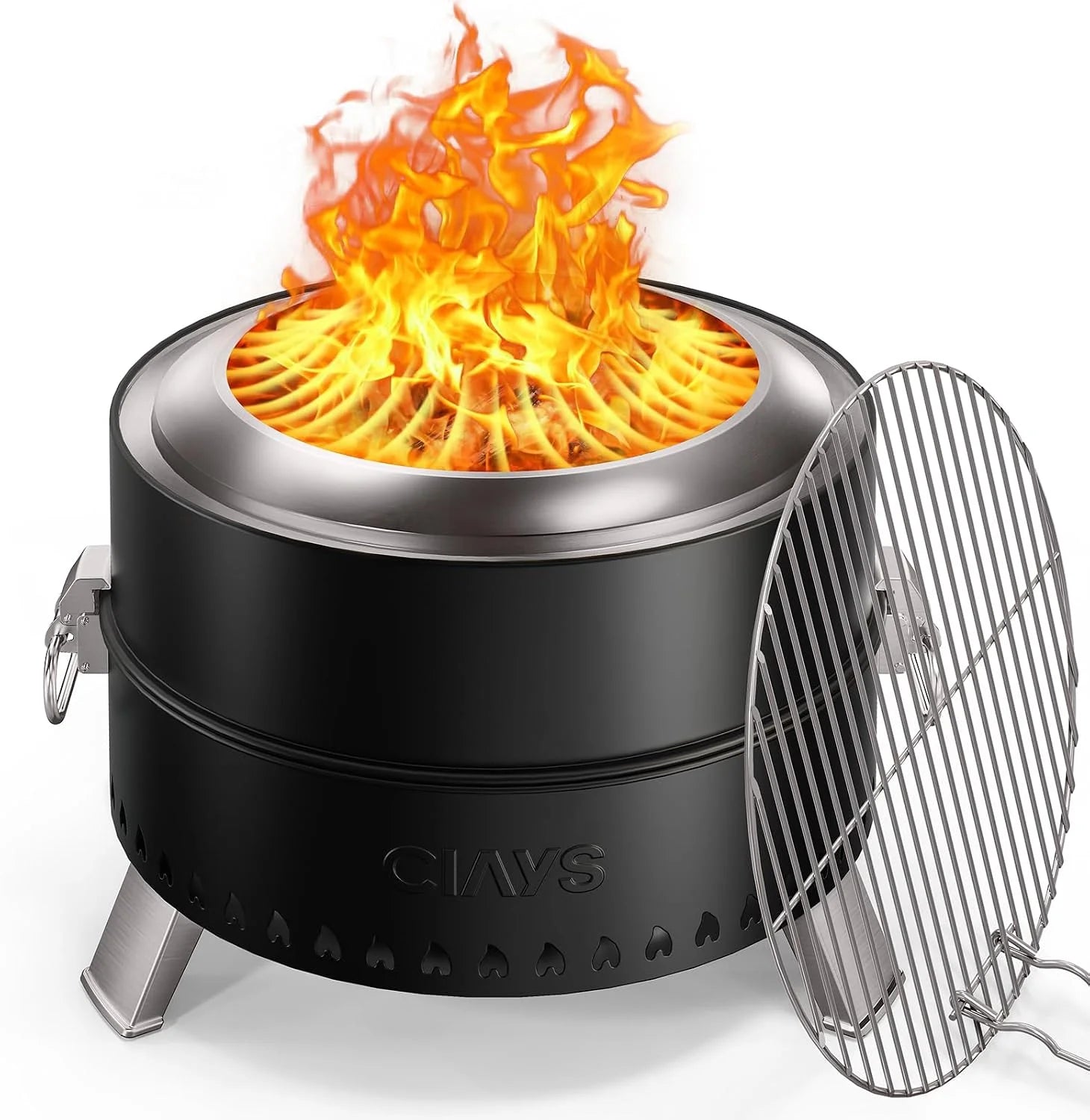 Special Large Propane Fire Pit 19 Inch, Gas Fire Pit with Grill Grate, Folding Legs, Hose Hooks - Image 3