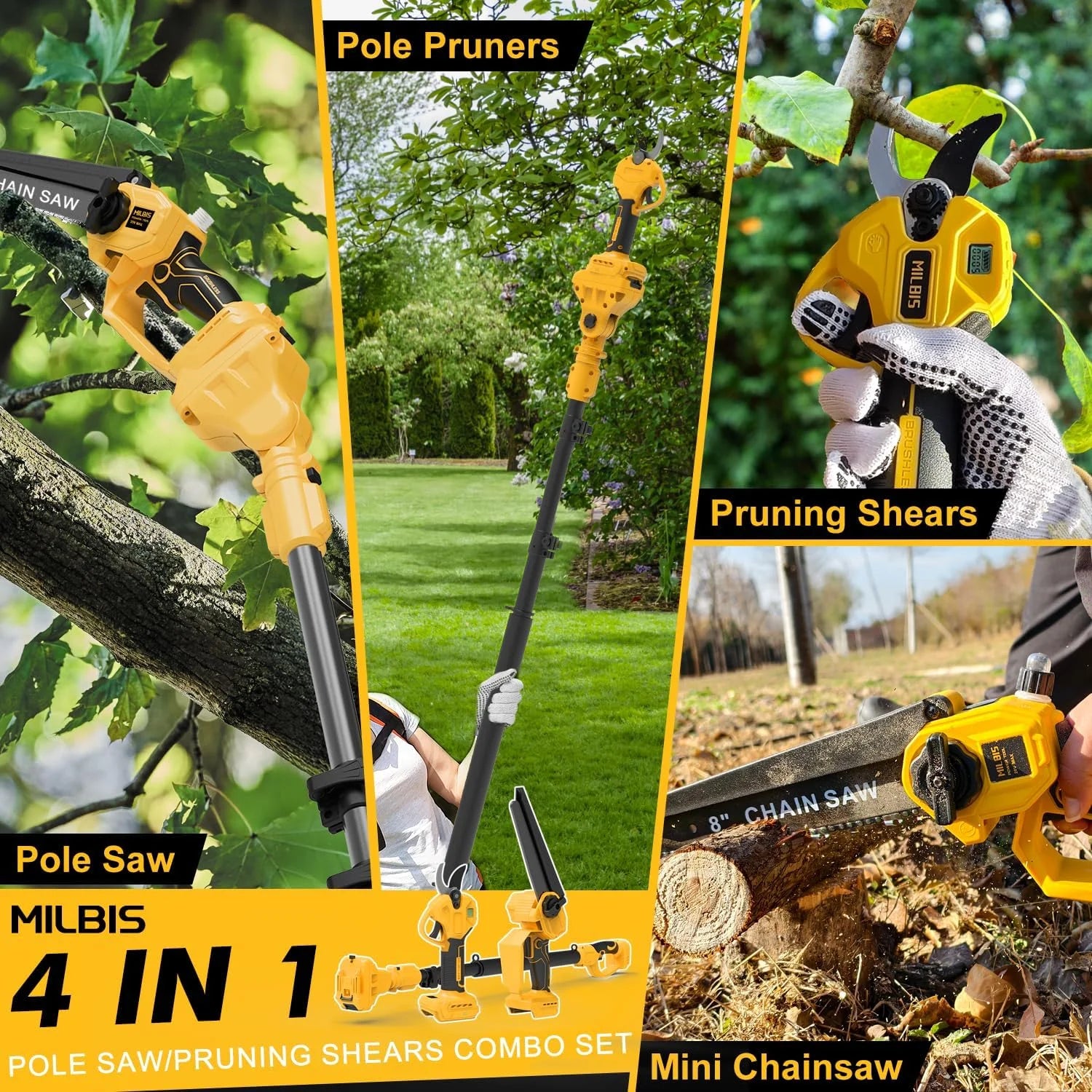 Special Cordless Pole Saw & Electric Pruning Shears for DeWalt 20V Battery - Image 3