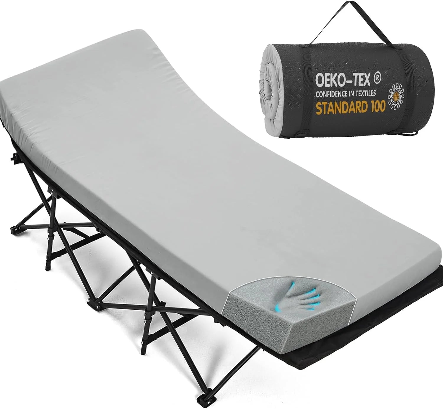 Special CYMULA Camping Cot Pad 2 Inch Memory Foam, Camping Pad for Folding Cot and Foldable Cot, Portable Roll Up Camp Gear - Image 13