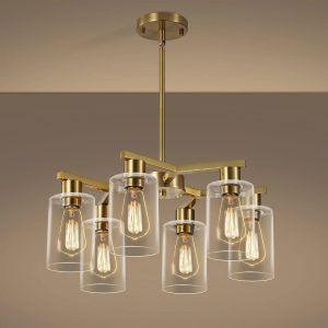 Special 4-Light Modern Farmhouse Black Chandelier