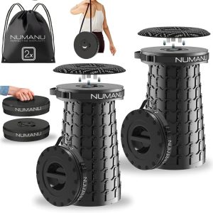 Special 2026 Upgraded XXL Collapsible Stool with Cushion & Bag, 1000lbs Max Weight, 19.7 Heavy Duty Portable Retractable
