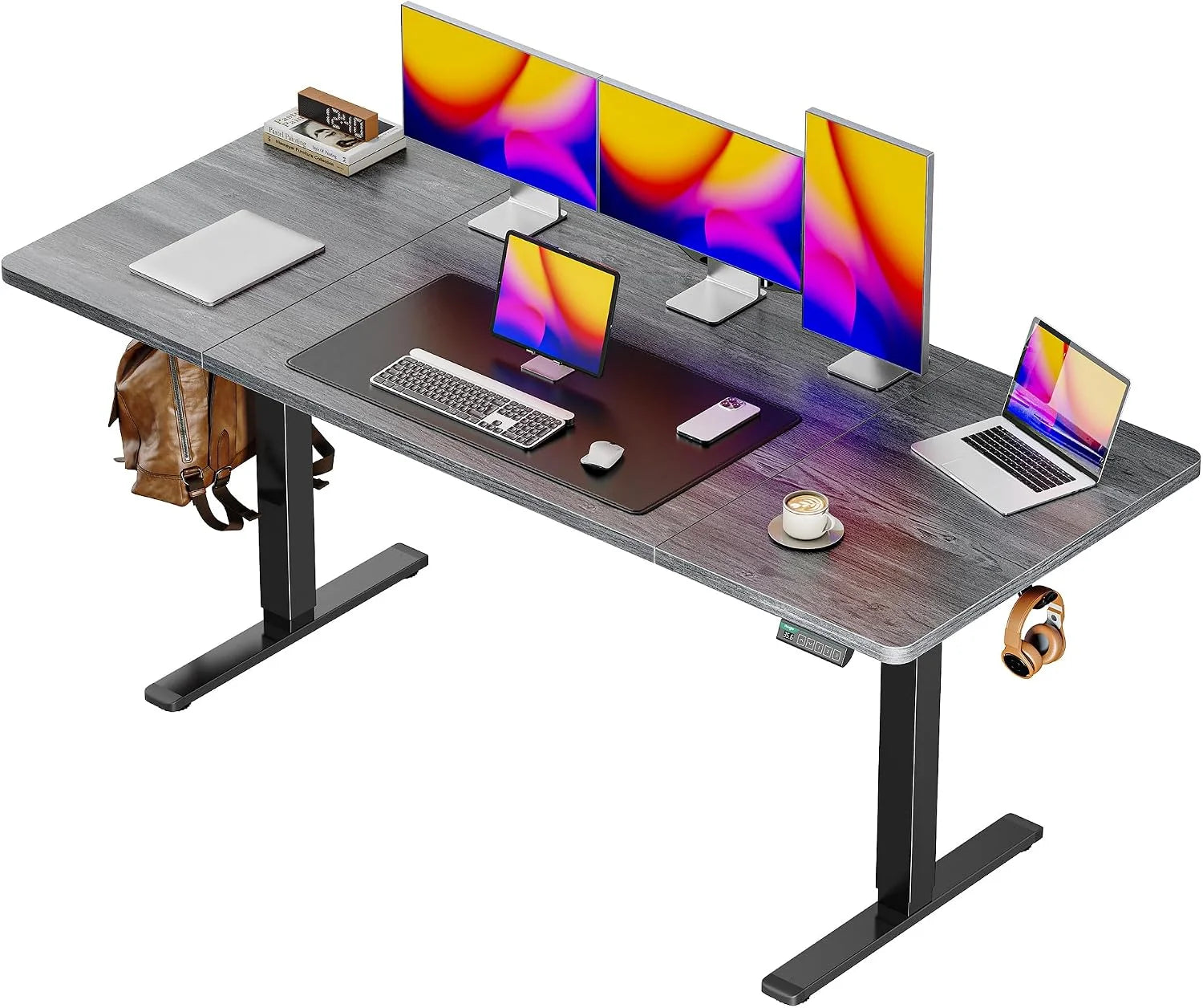 Special 55 x 28 Large Electric Standing Desk, Height Adjustable Computer Desk, 27.6 Deep Desktop