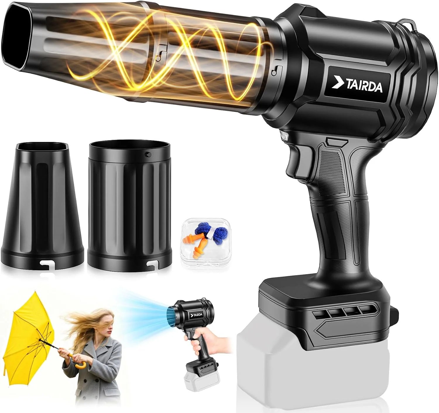 Special Cordless Leaf Blower Compatible for Dewalt 20V Battery(NO Battery), Mini Turbo Jet Blower with 2 Nozzles – For Yard Cleanup - Image 4