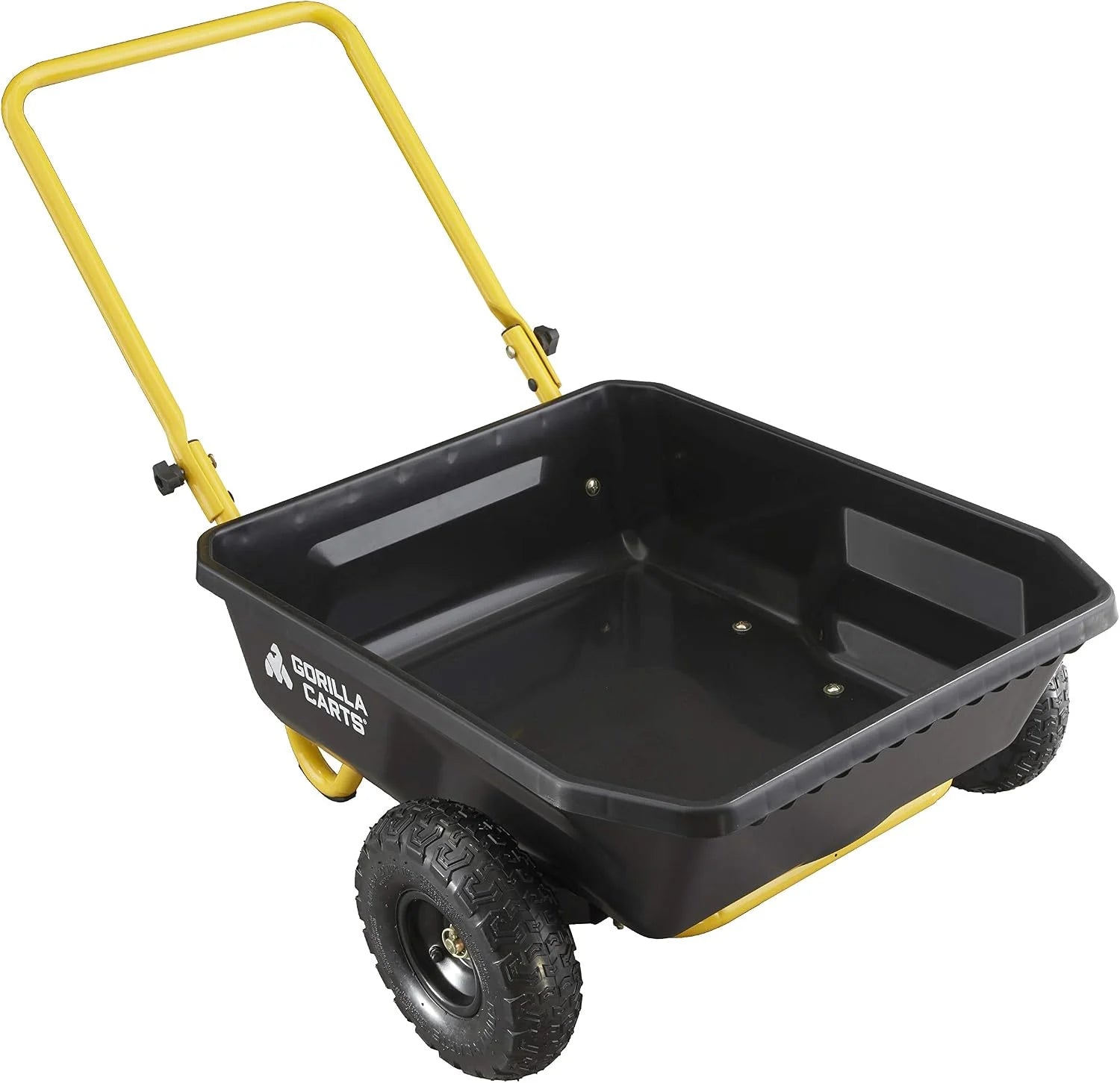 Special Carts GCR-4 Poly Dump Cart, 2-Wheel Garden Wagon with Foldable Handle, 4 cu ft, 300 lb. Capacity