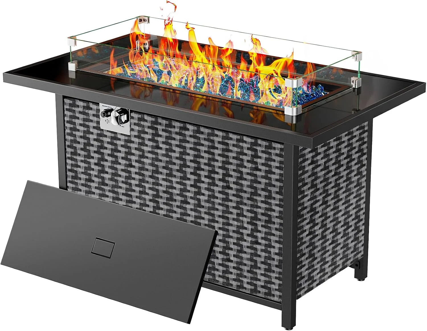 Special Large Propane Fire Pit 19 Inch, Gas Fire Pit with Grill Grate, Folding Legs, Hose Hooks - Image 2